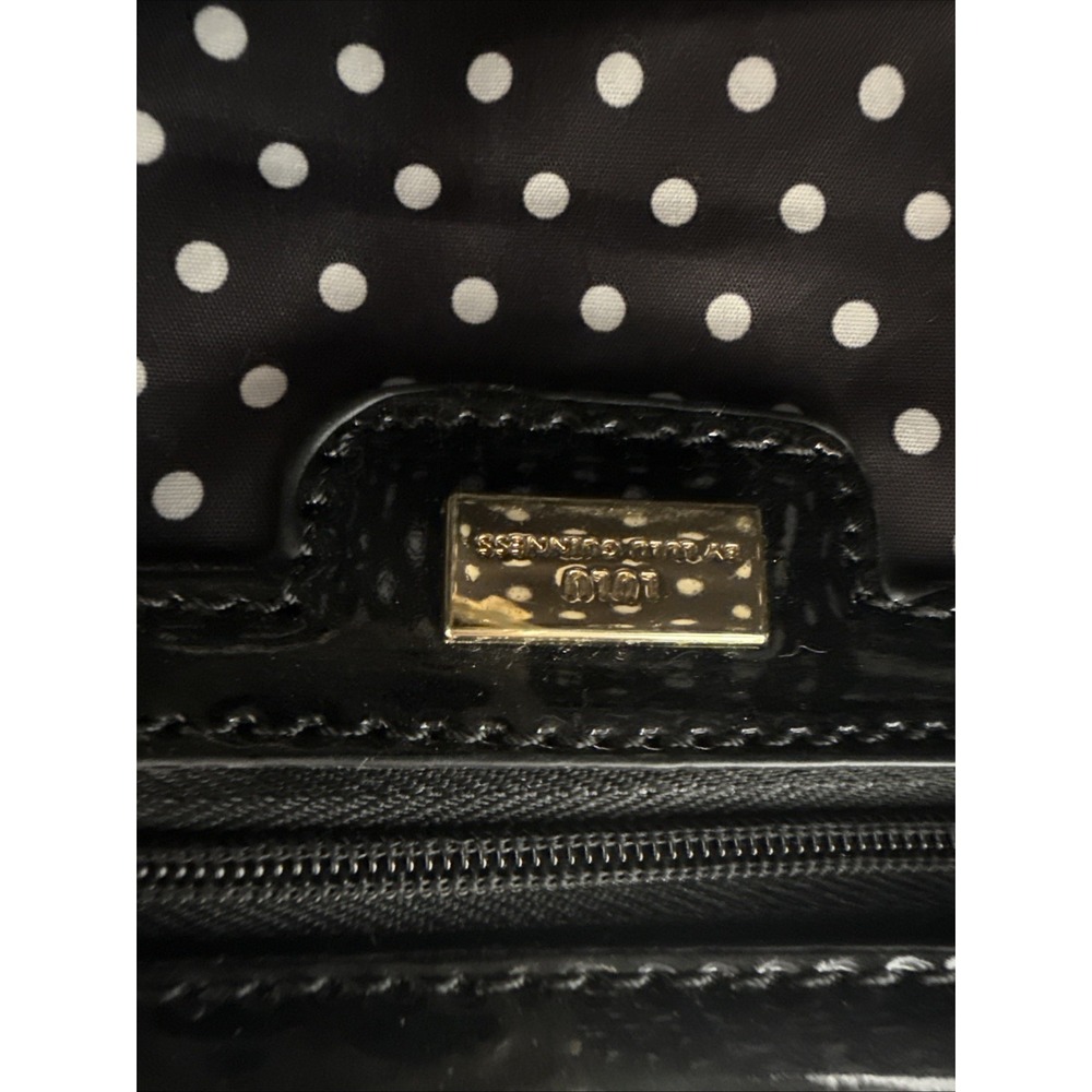 Lulu Guinness Handbag Loves Me Loves Me Not Oversized Clutch Black Daisy's NWT - Picture 8 of 9